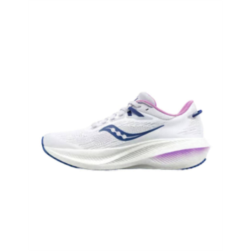 SAUCONY womens triumph 21 sneaker shoe in white/indigo