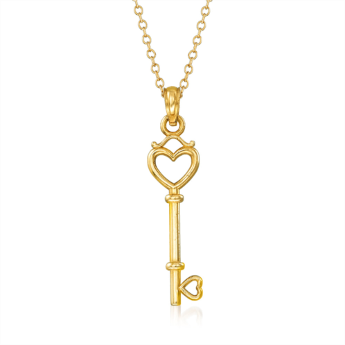 Ross-Simons 14kt yellow gold heart key necklace