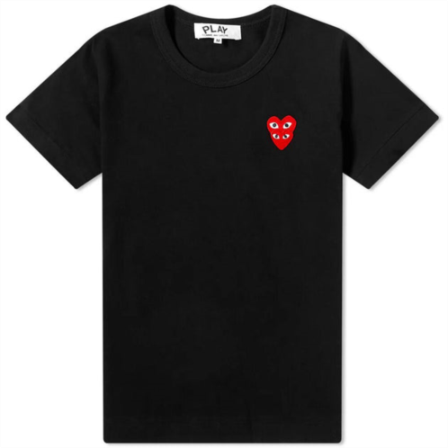 Comme Des Garcon black double hearts t-shirt