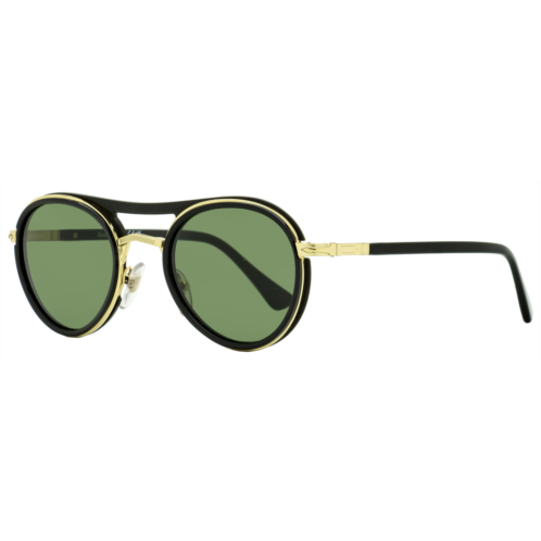 Persol unisex round sunglasses po2485s 1143/31 black/gold 48mm