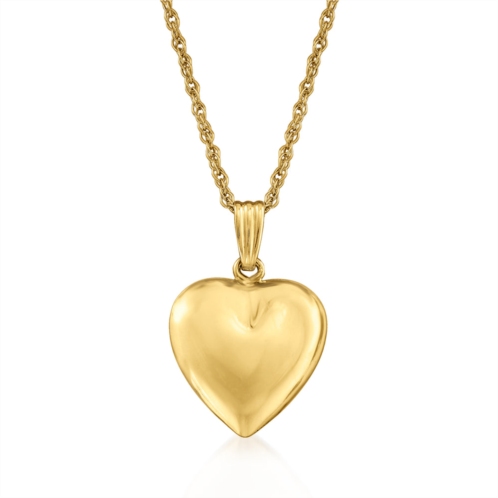 Ross-Simons 14kt yellow gold puffed heart pendant necklace