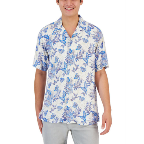 Club Room mens short sleeve print button-down shirt