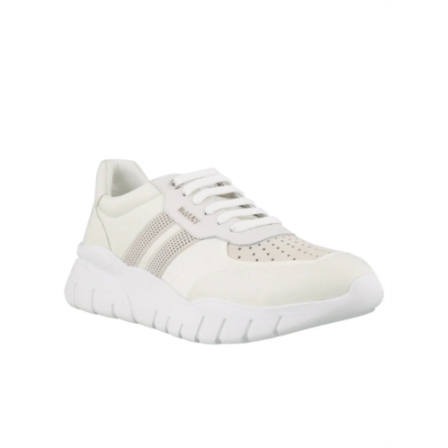 Bally bison 6230656 mens white lamb leather sneakers