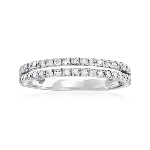 Ross-Simons diamond open-space double-row ring in 14kt white gold