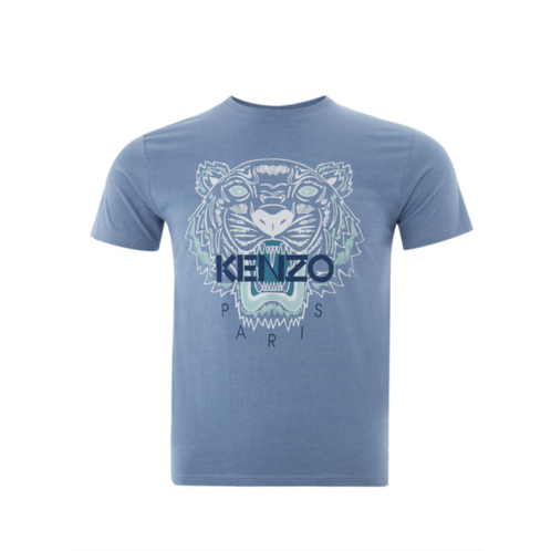 Kenzo cotton t-shirt with tiger print and front mens logo