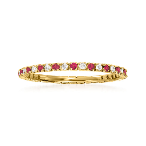 RS Pure ross-simons ruby and . diamond eternity band ring in 14kt yellow gold