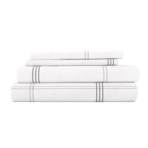 Ienjoy Home checkered gray 100% cotton flannel super soft sheet set - twin