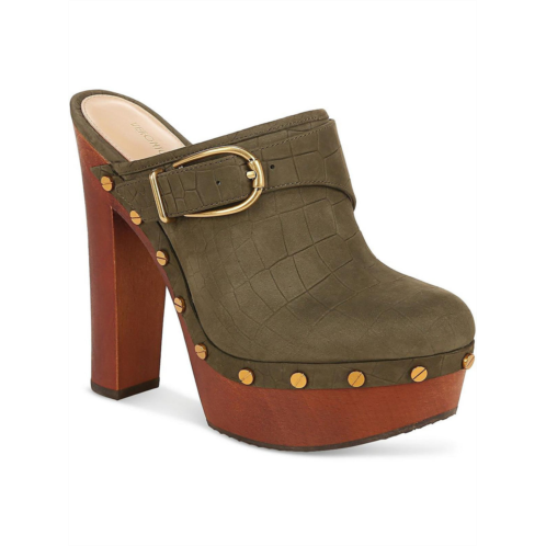 Veronica Beard alek womens leather mule platform heels
