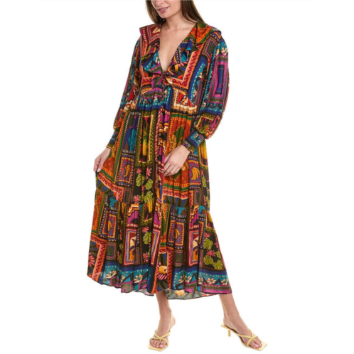 FARM Rio patchwork tapestry ankle dress