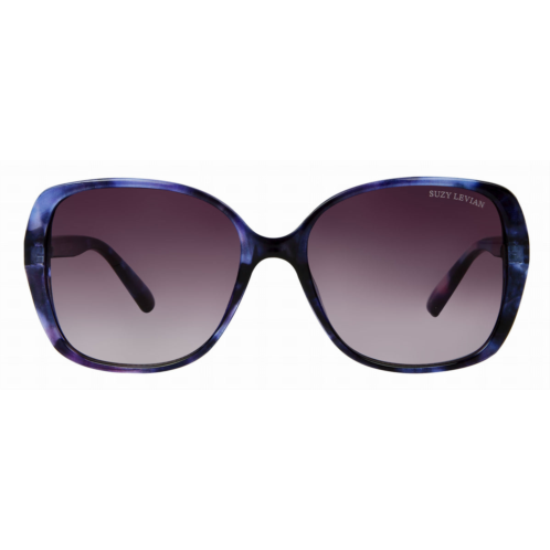 Suzy Levian womens purple tortoise oversize lens sunglasses