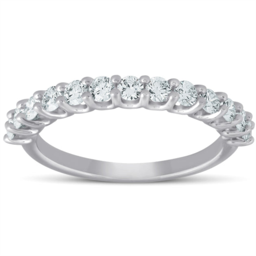 Pompeii3 3/4 ct diamond wedding ring 14k white gold lab grown eco friendly