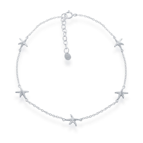 Simona sterling silver starfish anklet
