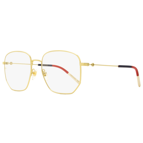 Gucci womens octagonal eyeglasses gg0396o 002 gold/sylvie 56mm