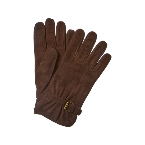 Portolano belt buckle wool-lined suede gloves