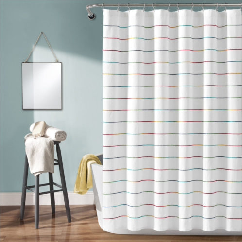 Lush Decor ombre stripe yarn dyed cotton shower curtain