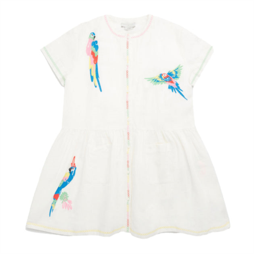 Stella McCartney white parrot embroidered dress