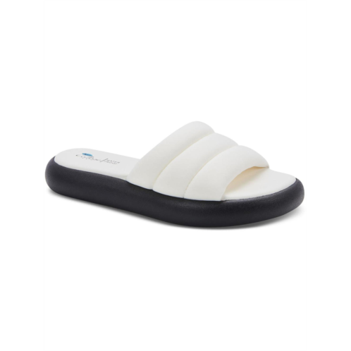 Aqua College simona womens peep-toe manmade flatform sandals