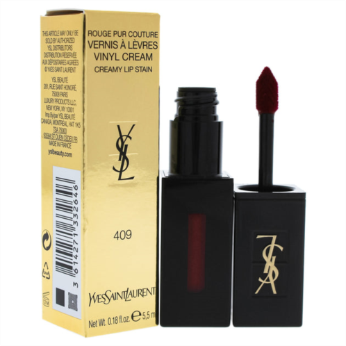 Yves Saint Laurent vinyl cream lip stain - 409 burgundy vibes by for women - 0.18 oz lip gloss