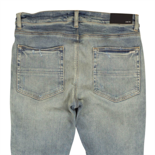 Amiri clay indigo cotton velvet pj mx2 skinny jeans