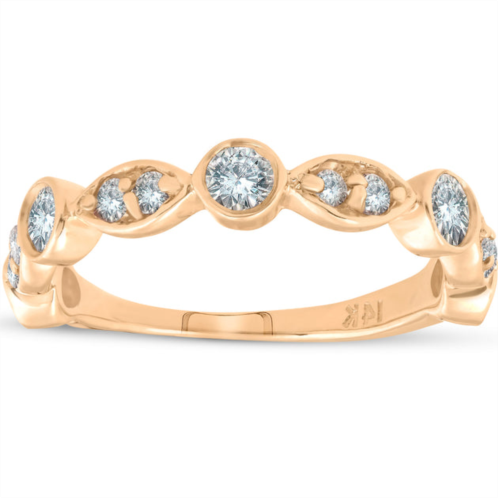 Pompeii3 1/2ct diamond wedding ring 14k yellow gold stackable bezel 3/4 eternity band
