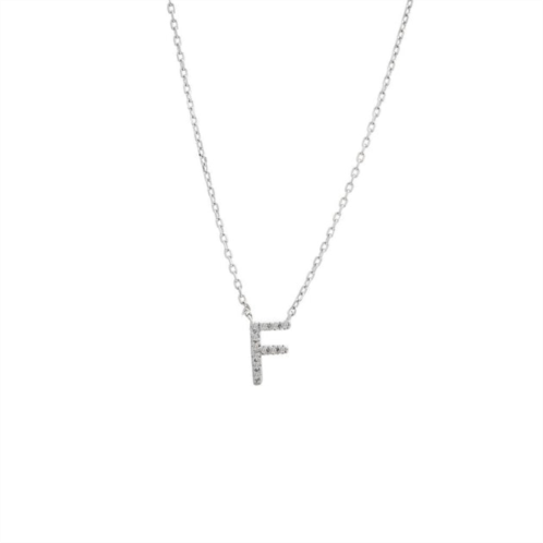 Monary silver diamond initial f necklace