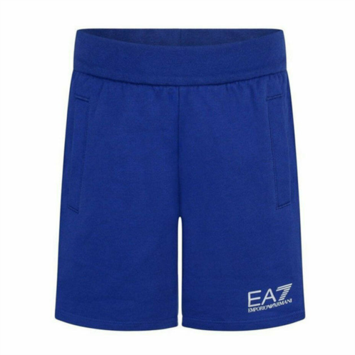 Armani EA7 blue logo cotton shorts