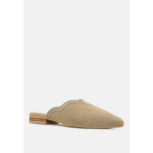 Rag & Co orla taupe classic suede walking mules
