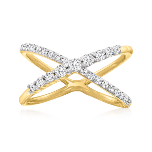 Ross-Simons diamond crisscross ring in 14kt yellow gold
