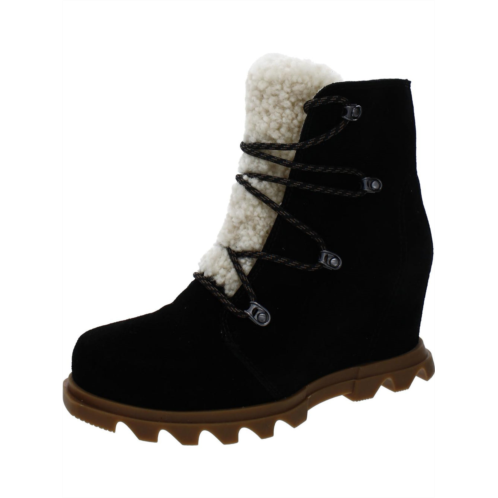 Sorel joan of arctic wedge iii lace cozy womens suede fleece lined ankle boots