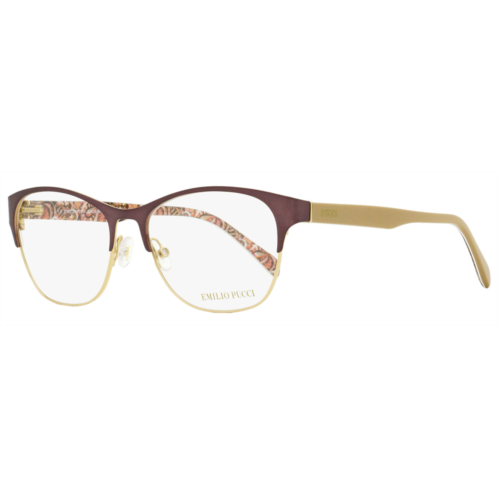 Emilio Pucci womens oval eyeglasses ep5029 081 violet/gold/tan 53mm