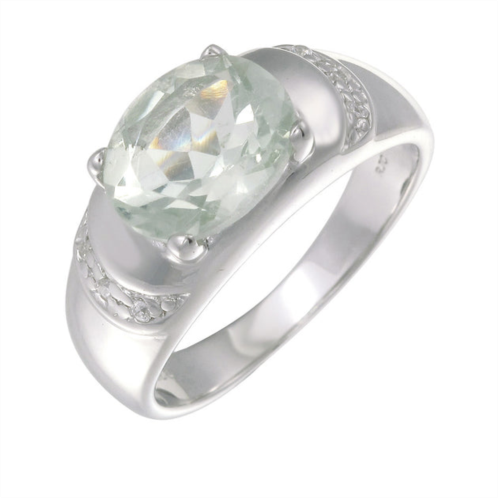 Vir Jewels sterling silver green amethyst ring (2 ct)