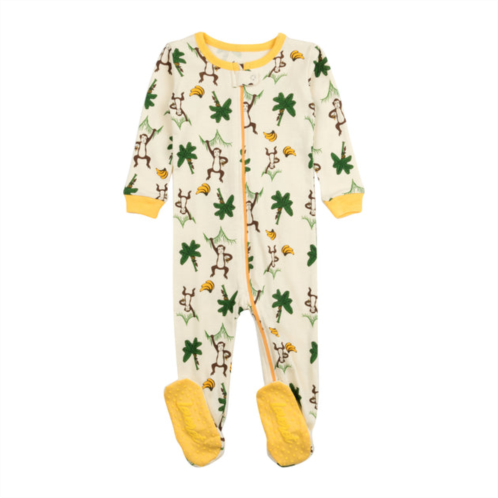 Leveret kids footed cotton pajamas monkey w/banane