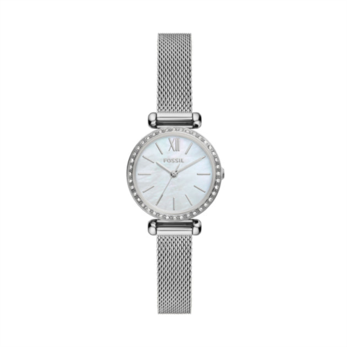 Fossil womens tillie mini three-hand, stainless steel watch