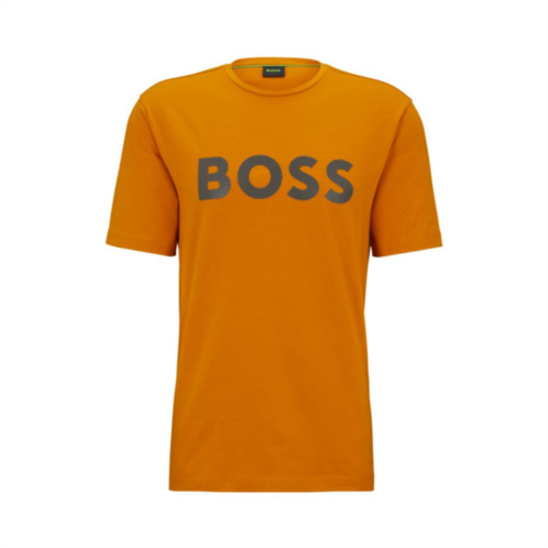 BOSS stretch-cotton t-shirt with decorative reflective logo
