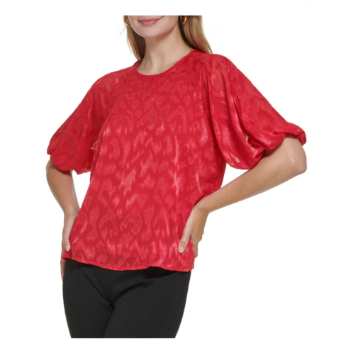 Calvin Klein womens textured puff sleeve blouse