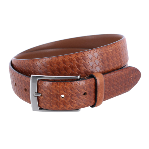 Trafalgar watson houndstooth embossed 35mm leather belt