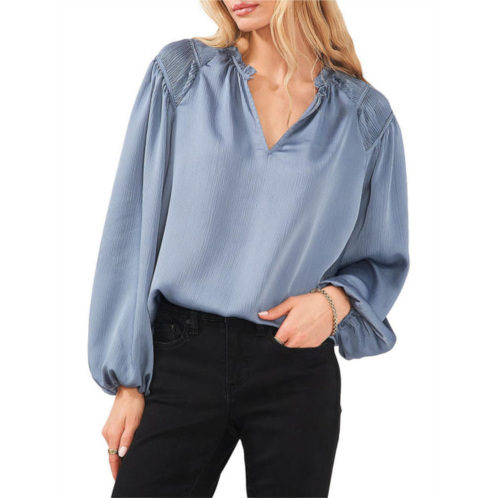 1.State womens satin ruched blouse