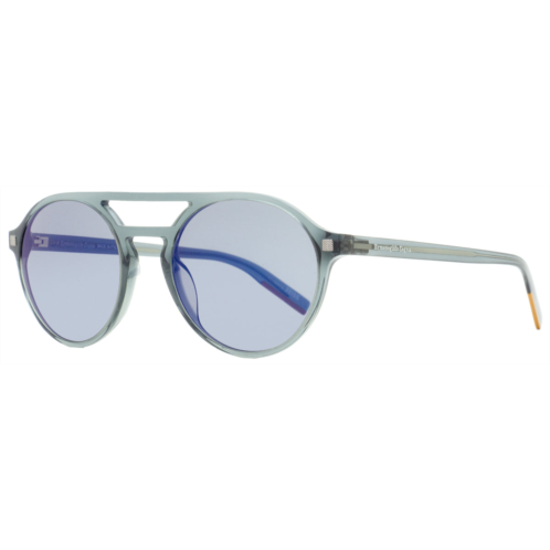 Zegna mens round sunglasses ez0180 20c transparent gray 54mm