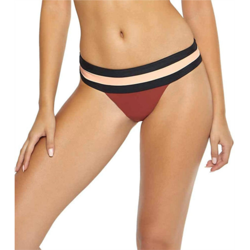 PQ Swim teeny colorblock banded full cut low rise bikini bottoms in multicolor