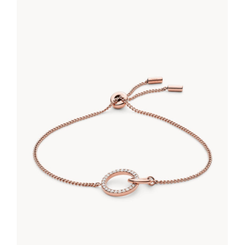 Fossil womens rose gold stainless steel chain bracelet