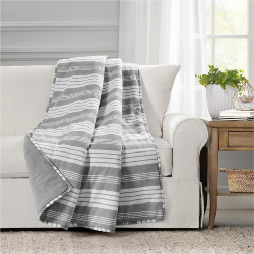 Lush Decor farmhouse yarn dyed stripe recycled cotton throw