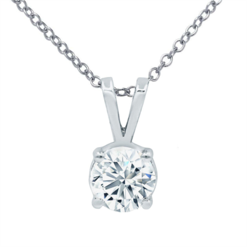 Diana M. 14kt white gold diamond double bail solitaire pendant containing 0.50 cts tw