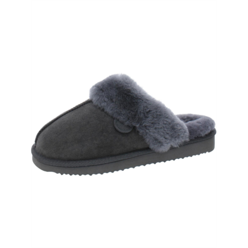 Dearfoams sydney mens faux fur lined casual slide slippers