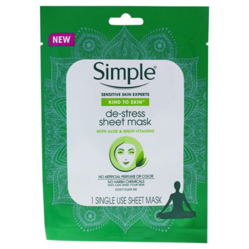 Simple kind to skin de-stress sheet mask by for women - 1 pc mask