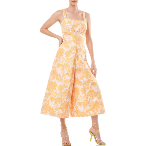 Kay Unger New York womens floral wide leg jumpsuit