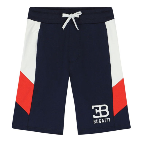 Bugatti navy logo side stripe shorts