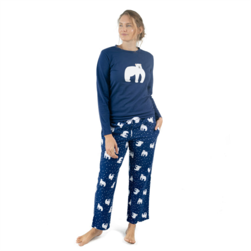 Leveret christmas womens cotton top flannel pant pajamas polar bear
