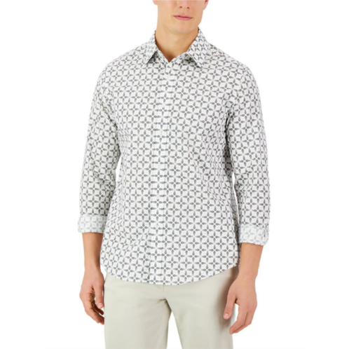 Club Room mens cotton printed button-down shirt