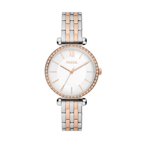 Fossil womens tillie three-hand, rose gold-tone stainless steel watch
