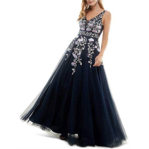 TLC Say Yes To The Prom juniors womens mesh embroidered evening dress